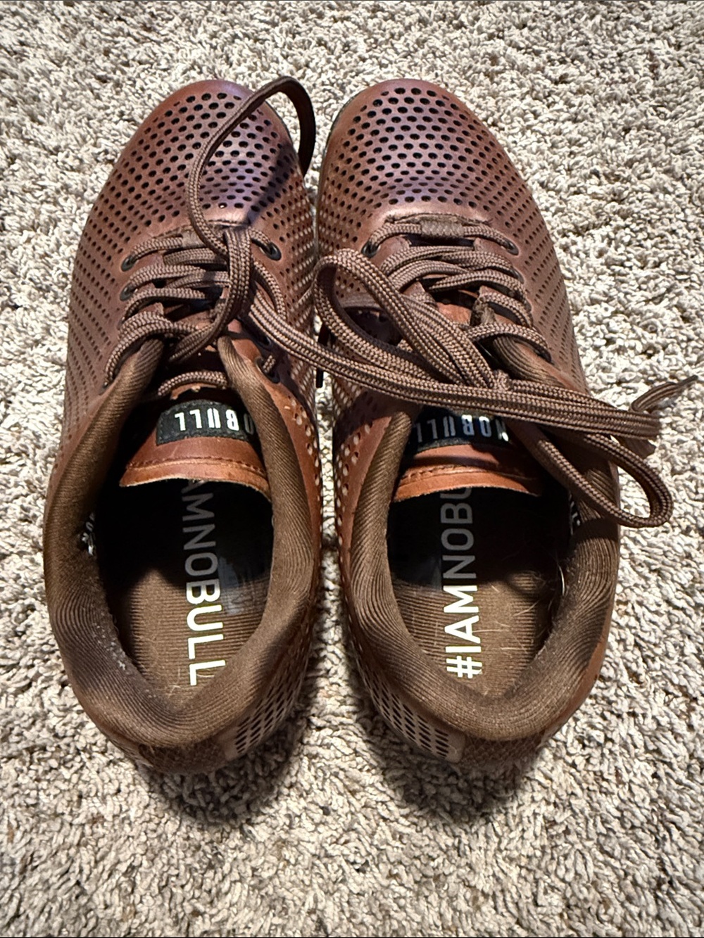 NOBULL Brown Perforated Lace-Up Trainer